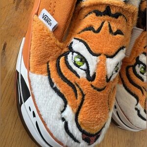 Vans X Project Cat Slip Ons - Orange and White-NWOT